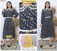 Midi Dress/Gamis/Atasan Muslim Rayon Premium Allsize Motif Bunga 012 .