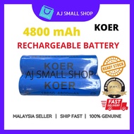 KOER Lithium Ion 3.7V Rechargeable 18650 Battery / Bateri Boleh Cas 18650(4800mAh) - High Quality &amp; Performance