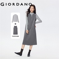 GIORDANO WOMEN Lettuce edge t-shirt 2-piece dress set 13465872