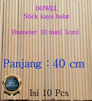 KAYU DOWEL Kayu Bulat Diameter 10mm(1 cm) Panjang 60 cm