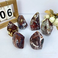 Mexican agate Natural agate Mexican Rough Stone Polished Torch Ornaments Home Decoration