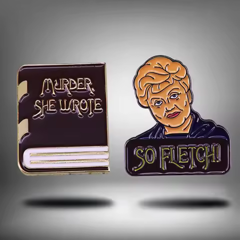 So Fletch Jessica Fletcher Enamel Pin Murder She Wrote book Brooch Detective mystery seriesTV Shows 