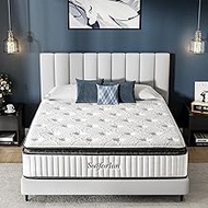 Suiforlun 12 Inch Pillow Top King Hybrid Mattress - Cool Gel Memory Foam and 3 Zone Individually Enc