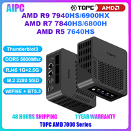 TOPC MINI PC AMD 7000 Series AMD Ryzen9 7940HS/6900HX/R7-7840HS/6800H/ R5-7640HS Oculink MINI PC