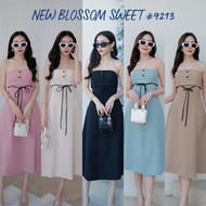 HILOOK 9213 Long Strapless Dress With Front Buttons And Ears With A Waist Tie (INT4E). T-SHIRTNISTA