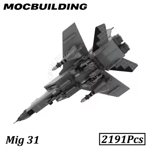 Mig 31 Aircraft Fighter Jet Plane Model MOC Building Blocks Display Construction Brick Toys Gifts Ch