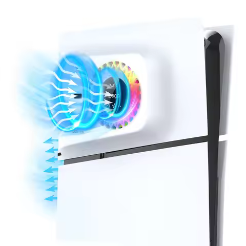IPEGA Temperature Cooling Fan For PS5 SLIM With RGB Lights Cooler + USB Port PG-P5S019
