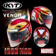 KYT MARVEL IRON MEN HELMET VENOM DOUBLE VISOR - KYT VENOM OPEN FACE HELMET