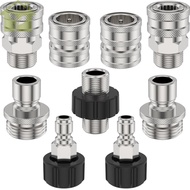 9Pcs Pressure Washer Adapter Set 5000 PSI Max 301 Stainless Steel Pressure Washer Connect Fitting SHOPABC0208