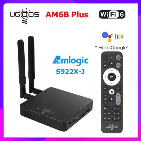 Amlogic S922X-J Android 9.0 Media Player UGOOS AM6B Plus TV BOX DDR4 4GB RAM 32GB ROM WiFi6 1000M BT