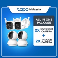 【Tapo CCTV Bundle】4 Cameras (2 Indoor C200+ 2 Outdoor C310) Smart Home Security AI Detection