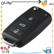 OLINI Key Shell, Black Plastic Key Fob, 3 Buttons Key Shell Key Fob Shell for VW