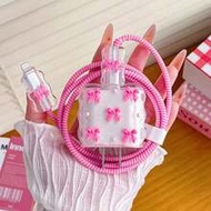 20W/18W Small Pink/Black Bow/Gold Bow/Cherry & White Pearl Design Charger Set, Includes Charging Cab