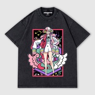 美音 UTA 紅髮歌姬 海賊王 航海王 大圖 男女款做舊水洗純棉落肩短T 台灣獨家日本動漫T