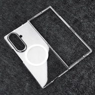 Clear Luxury for Samsung Galaxy Z Fold 7 Case Durable Magnetic Hard PC Transparent Z Fold7 Phone Cas