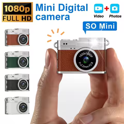 Digital Camera 1080P Retro CCD Mini Cam with Screen Indoor Outdoor Sports Portable Vintage Very Smal