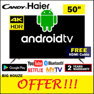 Haier Candy 50 inch ANDROID TV 4K UHD HDR Smart Bluetooth LED LE50K6600UG C50K702AU Sharp Image Built in Wifi support MYTV Freeview