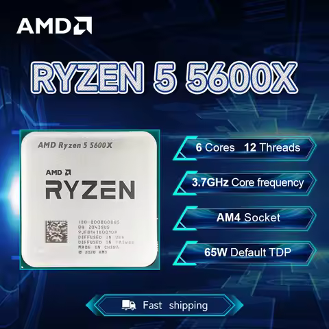 NEW AMD Ryzen 5 5600X 3.7GHz 7NM L3=32M Processor 65W Socket AM4 6-Core 12-Thread R5 5600X DDR4 but 