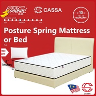 Cassa Goodnite Larkin Bed / 10" Spinahealth Lena Posture Spring Single / Double Mattress (Free 2 Pil