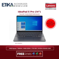 Lenovo IP5 Pro 82L70060MJ Laptop | AMD Ryzen 7 5800H, 16GB, 1TB, Nvidia MX450, 14" 2.2K, MS Office, W10 | IdeaPad 5 Pro 14ACN6