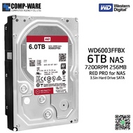 WD Red PRO 6TB NAS Hard Disk Drive - 7200RPM SATA 6Gb/s 256MB Cache 3.5Inch - WD6003FFBX - 5Y Warranty