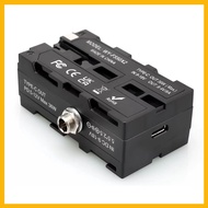 D-Tap to Double-Sided NP-F550/ F970 / F570 / F770 Dummy Battery Power Adapter, Compatible for LED Li