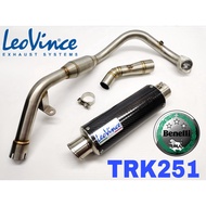 Exhaust Benelli TRK251 Leoncino 250 LeoVince Full System Tabung Muffler Carbon Fiber Leoncino250 TRK