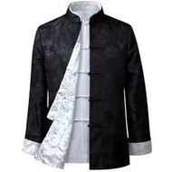 Chinese Style Men's Dragon Pattern Tang Suit Top, Chinese Kung Fu Outfit, Chinese New Year Costume, 