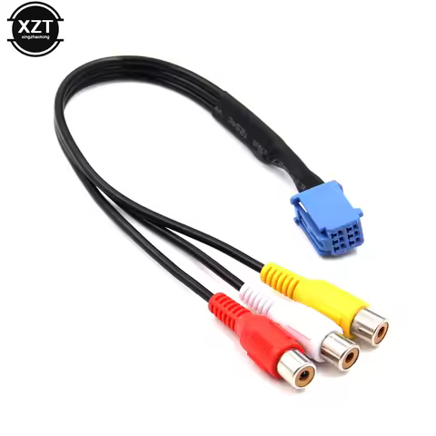 1pcs For Car RCA Adapter VTR Cable For Toyota 6 Pin Blue AV Port Connector for NSZT-W62G NSCT-D62D(N