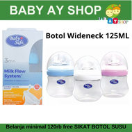 Baby Safe Botol Susu Anak Bayi Wide Neck 125 ml 4 Oz Dot Mirip Puting Ibu WN001
