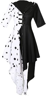 Cruella Devil Costume Women Dress Cosplay Outfit for Halloween