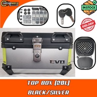 BOX BELAKANG / TOP BOX [28L] BLACK/ SILVER EVO ADVENTURE