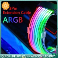 PC Case PSU Extension ARGB Cable ATX 3X8PIN PCI-E GPU Neon Color Line ARGB Streamer Transfer Graphic