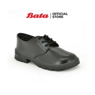 Bata รองเท้านักเรียนเด็กผู้ชาย รองเท้านักเรียนคัทชู แบบผูกเชือก เสริมส้น 1 นิ้ว  สีดำ รหัส 4216126