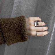  Moon _ Korean Version Texture Ring Two-Piece Set 60356