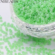 1pound Glass Seed Beads Ceylon Round Pale Green 12/0 2mm Hole: 1mm about 30000pcs/pound