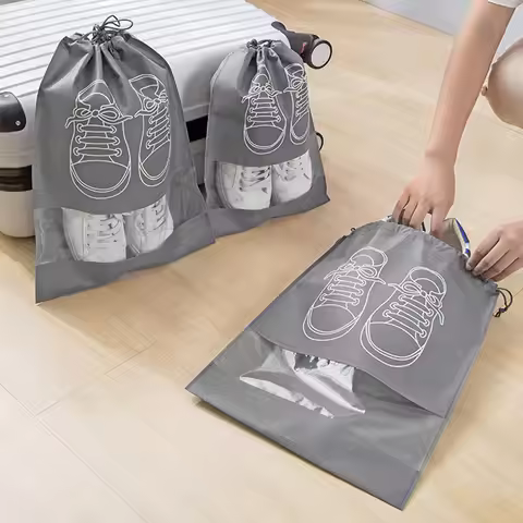 Non-woven Shoes Bag Waterproof Dustproof Travel Bag Portable Tote Drawstring Bag For Shoes Storage S