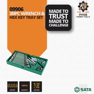 SATA TOOLS | 09906 SATA 30PC WRENCH & HEY KEY TRAY SET.