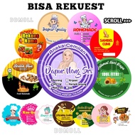 CETAK STIKER LOGO JUALAN NAMA SENDIRI STICKER CROMO GLOSSY CUSTOM STIKER MAKANAN CEMILAN SNACK