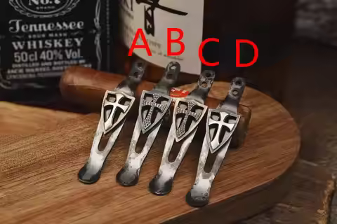 1 Piece Hand Made Brass CROSS Stainless Steel Pocket Clip for Hinderer Knives