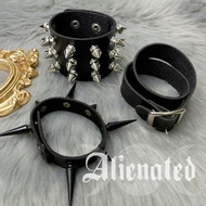 Alienated Shop | Punk Leather Spike Bracelet Gothic Grunge Rock Aesthetic Halloween