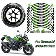 16 PCS Reflective Motorcycle Z750 Stickers Outer Wheel Rim Sticker Film Decals for KAWASAKI Z750 Z 7