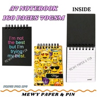 A7 NOTEBOOK 160 PAGES 70GSM PAPER WIRE NOTEBOOK MOJI CELEBRITY SEKOLAH SCHOOL FLEX PERFORMANCE