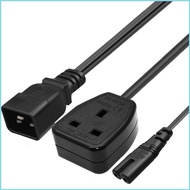 RUN IEC 320 C20 to C7+UK Power Cord C20 Male to C7+UK Y Splitter Adapter Extension