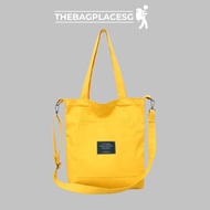 "SG SELLER" TheBagPlace 4 Colours Available Korean Fashion A4 Canvas Tote Bag, Sling Bag with Zip "F