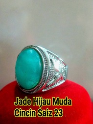 Pelbagai Jenis Warna Cincin Batu Jed Hjiau(Green Jade) dan Mata Kucing Hijau Ikat dgn Cincin Sarung 