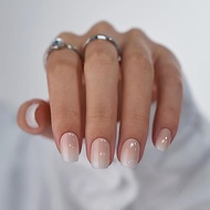 BTArtbox Gradient Color Square Fake Nails-Short Soft Glue Fake Nails, with Nail Glue, 15 Sizes-30 Pi