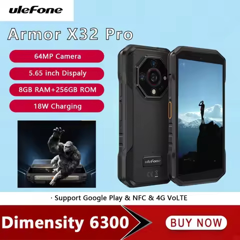Ulefone Armor X32 Pro 5G Rugged Smartphone Android 14 5.65 Inch 8GB+256GB MediaTek Dimensity 6300 Oc