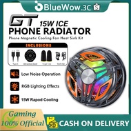 BlueWow New 15W GT31 (Freeze)Mobile RGB Cooler for Mobile Phones Magnetic Attraction Back Clip Mobile Fan