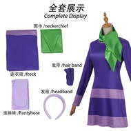 Daphne Blake Cosplay Costume - Purple Dress with Scarf & Hairband | Perfect for Halloween Parties